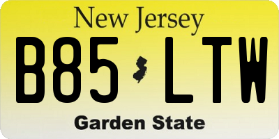 NJ license plate B85LTW