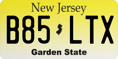 NJ license plate B85LTX