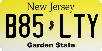 NJ license plate B85LTY