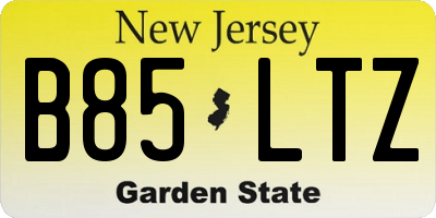 NJ license plate B85LTZ