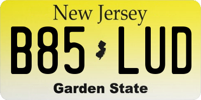 NJ license plate B85LUD