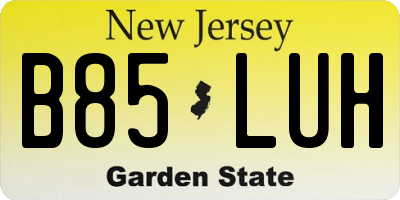 NJ license plate B85LUH
