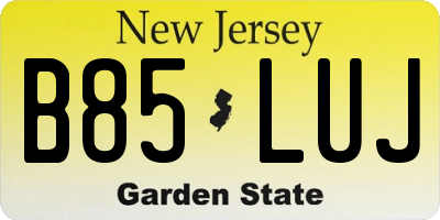 NJ license plate B85LUJ