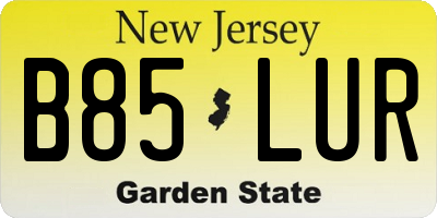 NJ license plate B85LUR