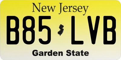 NJ license plate B85LVB