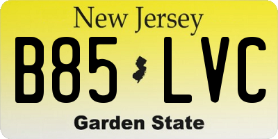 NJ license plate B85LVC