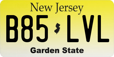 NJ license plate B85LVL