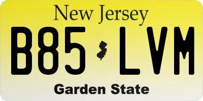 NJ license plate B85LVM