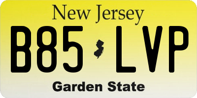 NJ license plate B85LVP