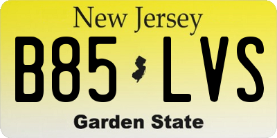 NJ license plate B85LVS