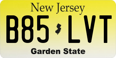 NJ license plate B85LVT