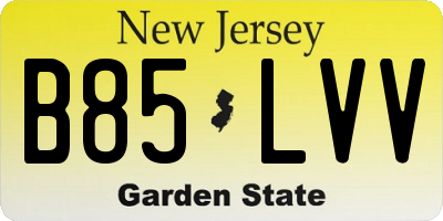 NJ license plate B85LVV