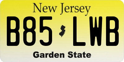 NJ license plate B85LWB