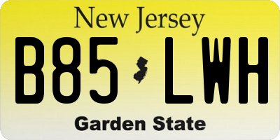 NJ license plate B85LWH