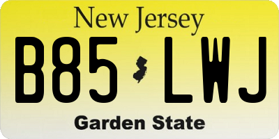 NJ license plate B85LWJ