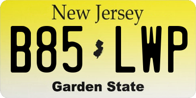 NJ license plate B85LWP