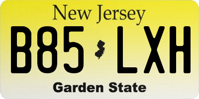 NJ license plate B85LXH