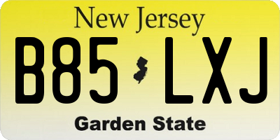 NJ license plate B85LXJ