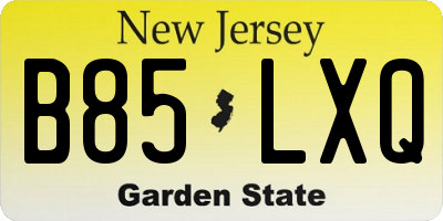 NJ license plate B85LXQ
