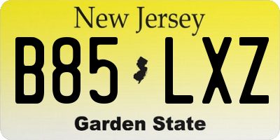 NJ license plate B85LXZ