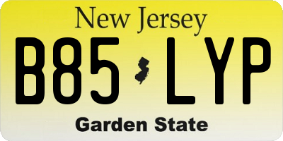 NJ license plate B85LYP