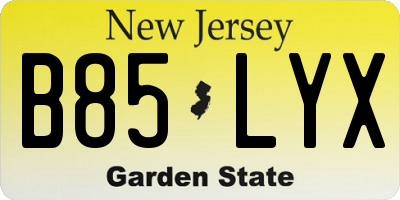 NJ license plate B85LYX