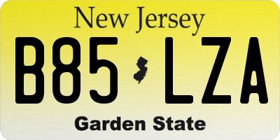 NJ license plate B85LZA