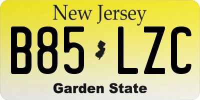 NJ license plate B85LZC