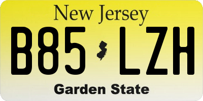 NJ license plate B85LZH