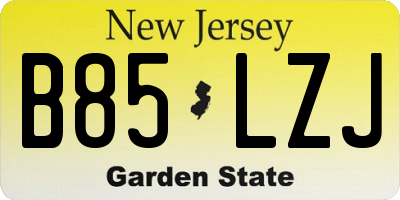 NJ license plate B85LZJ