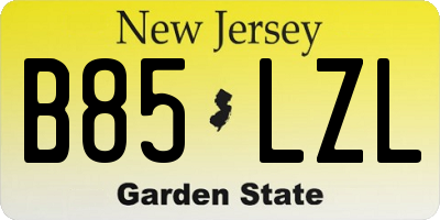 NJ license plate B85LZL