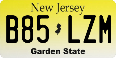 NJ license plate B85LZM