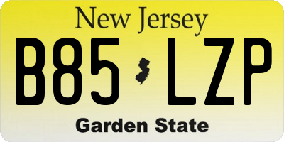 NJ license plate B85LZP