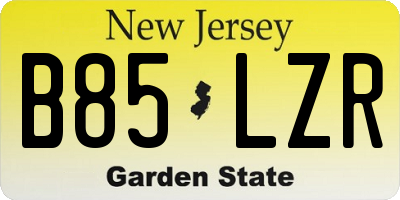 NJ license plate B85LZR