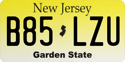 NJ license plate B85LZU