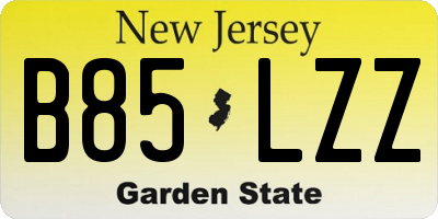 NJ license plate B85LZZ
