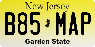 NJ license plate B85MAP