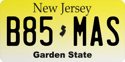 NJ license plate B85MAS