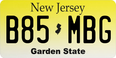 NJ license plate B85MBG