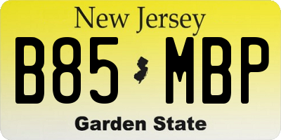 NJ license plate B85MBP