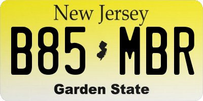 NJ license plate B85MBR
