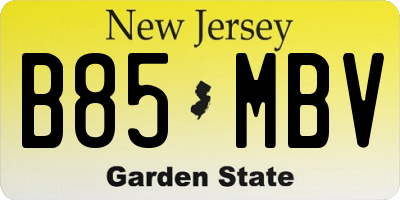 NJ license plate B85MBV