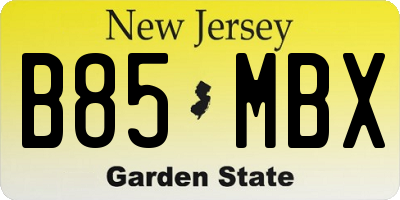 NJ license plate B85MBX