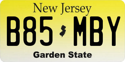 NJ license plate B85MBY