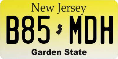 NJ license plate B85MDH