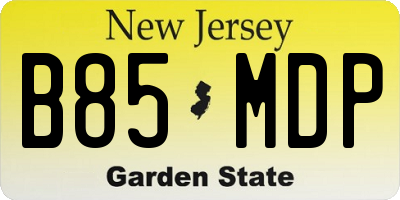 NJ license plate B85MDP