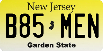 NJ license plate B85MEN