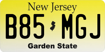 NJ license plate B85MGJ