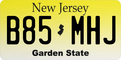 NJ license plate B85MHJ