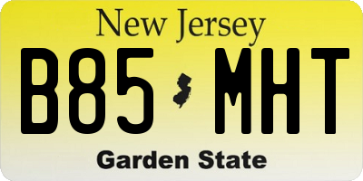 NJ license plate B85MHT
